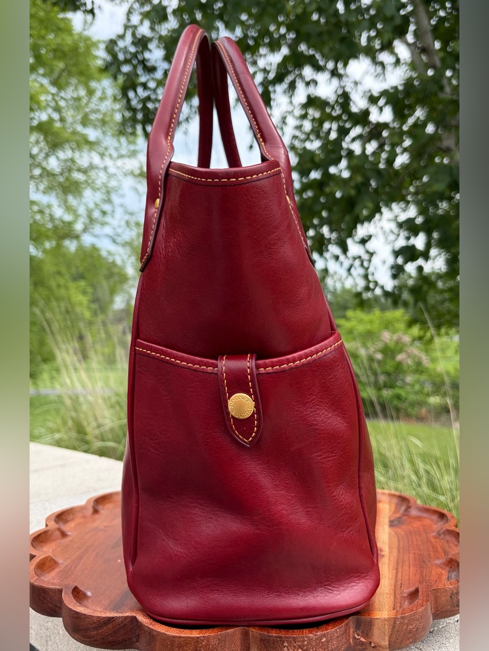 Dooney & Bourke Kristen Red Florentine Leather Tote Like New - Picture 14 of 17